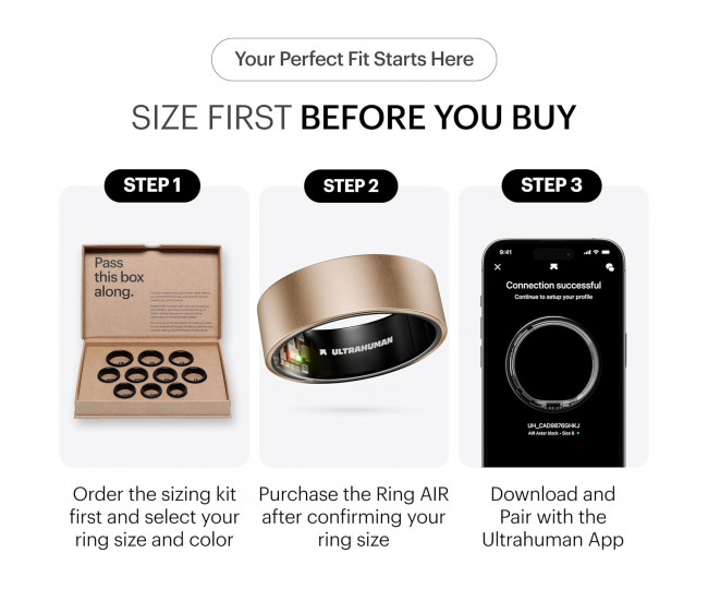 Умное кольцо ULTRAHUMAN Ring AIR (Brushed Rose Gold)